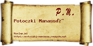 Potoczki Manassé névjegykártya